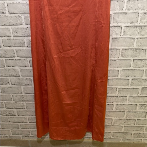 H&M V-NECK SATIN SLIP DRESS, coral size xL - Picture 3 of 6